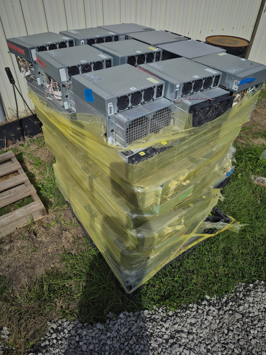 Aftermath of a failed bitcoin mining operation.