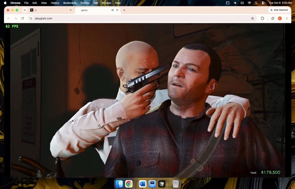 the gaming community has managed to port a fully working GTA V game on the browser.