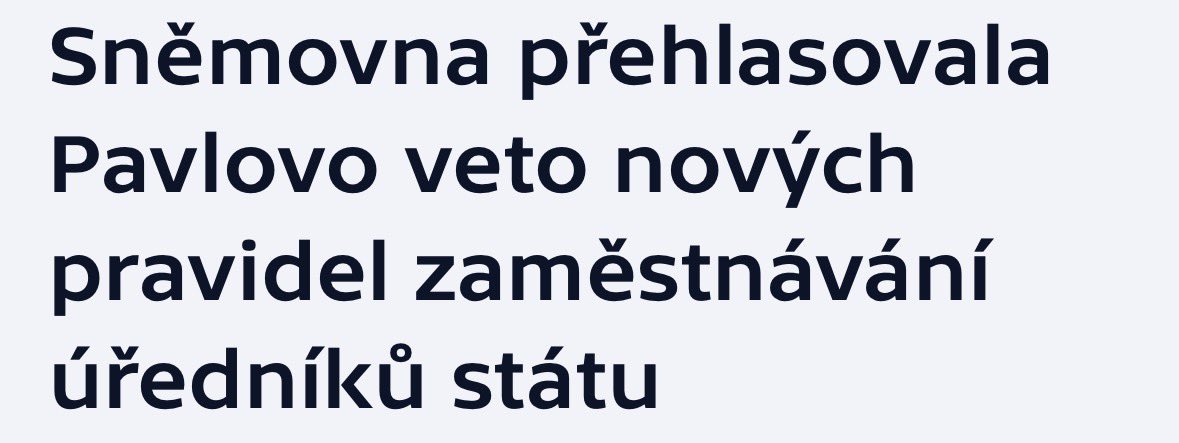 Prezidentovo veto přehlasováno.