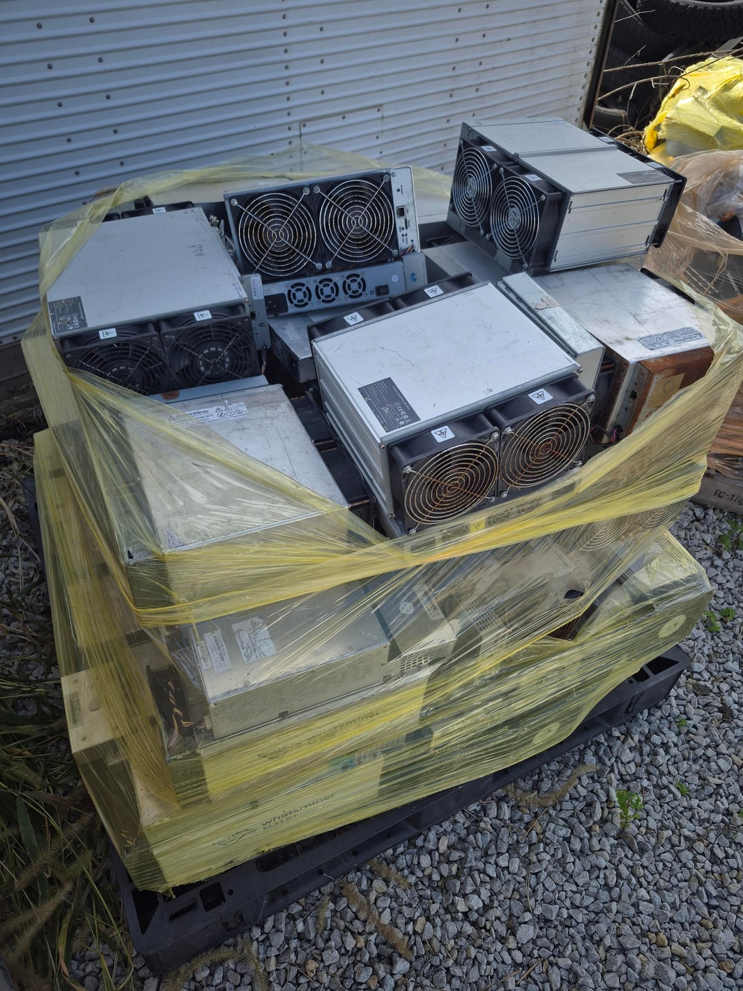 Aftermath of a failed bitcoin mining operation.